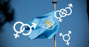 WHO flag and gender logos