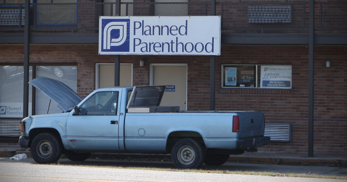 Broken down truck outside a closed Planned Parenthood