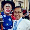 Allan Fung with a clown