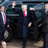 Trump exits limo