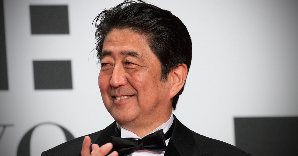 Shinzo Abe in a tuxedo
