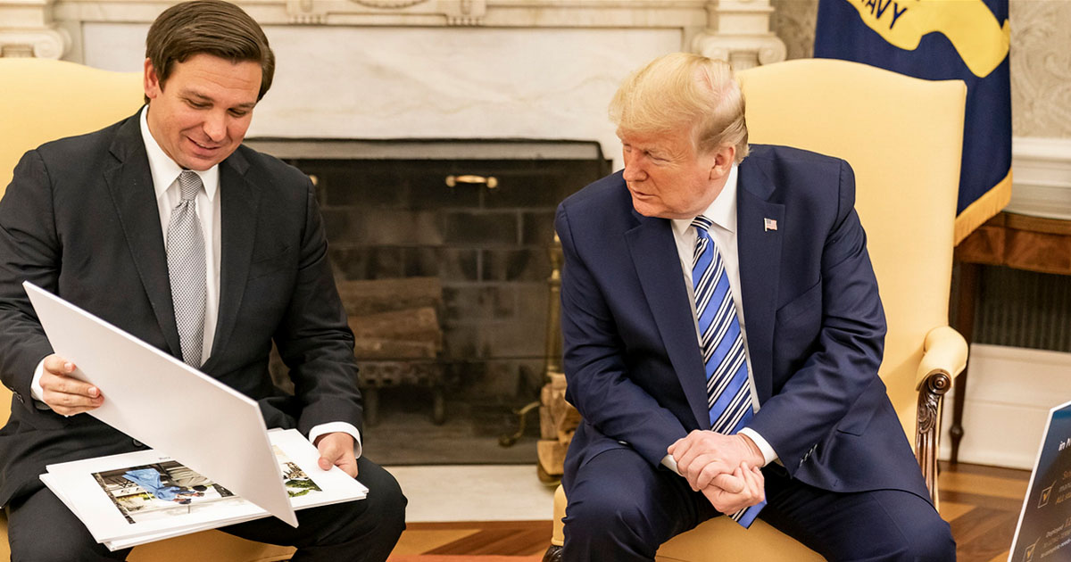 Ron DeSantis and Donald Trump