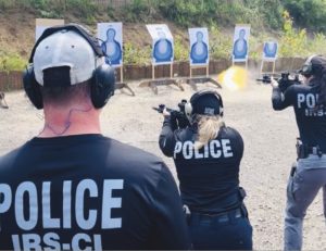 IRS agents training with guns