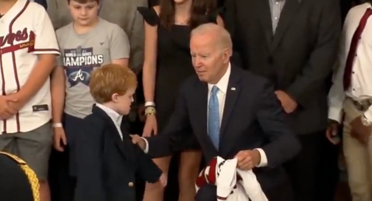 Joe Biden and a small child