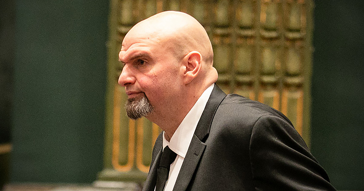 John Fetterman with a growth on the back of his neck