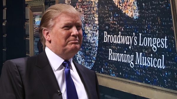 Donald Trump and a Phantom of the Opera sign composite image