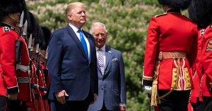 President Trump and King Charles III inspecting the Guard of Honor