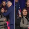 Joe Biden grabbing the woman's face then her hand