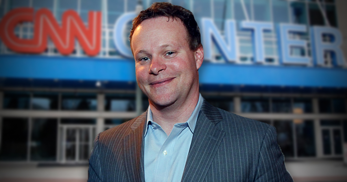 Chris Licht in front of CNN building composite