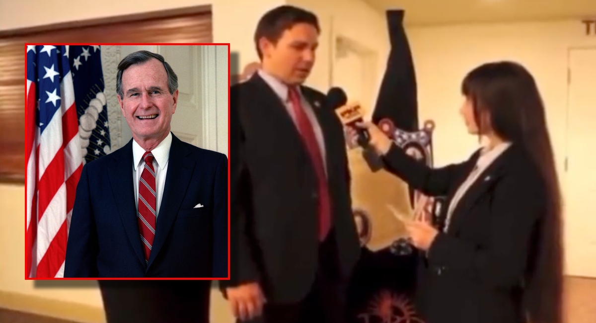 Bush DeSantis and reporter