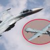 Russian SU-27 and a US Reaper drone