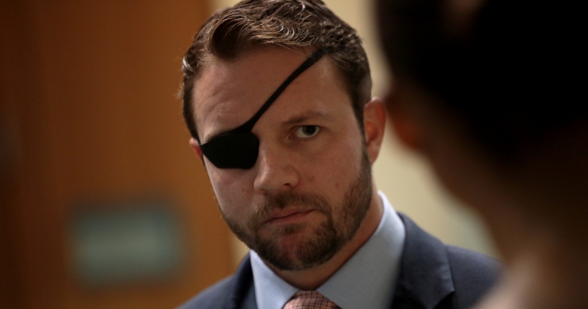 U.S. Congressman-elect Dan Crenshaw speaking with attendees at the 2018 Student Action Summit hosted by Turning Point USA at the Palm Beach County Convention Center in West Palm Beach, Florida.