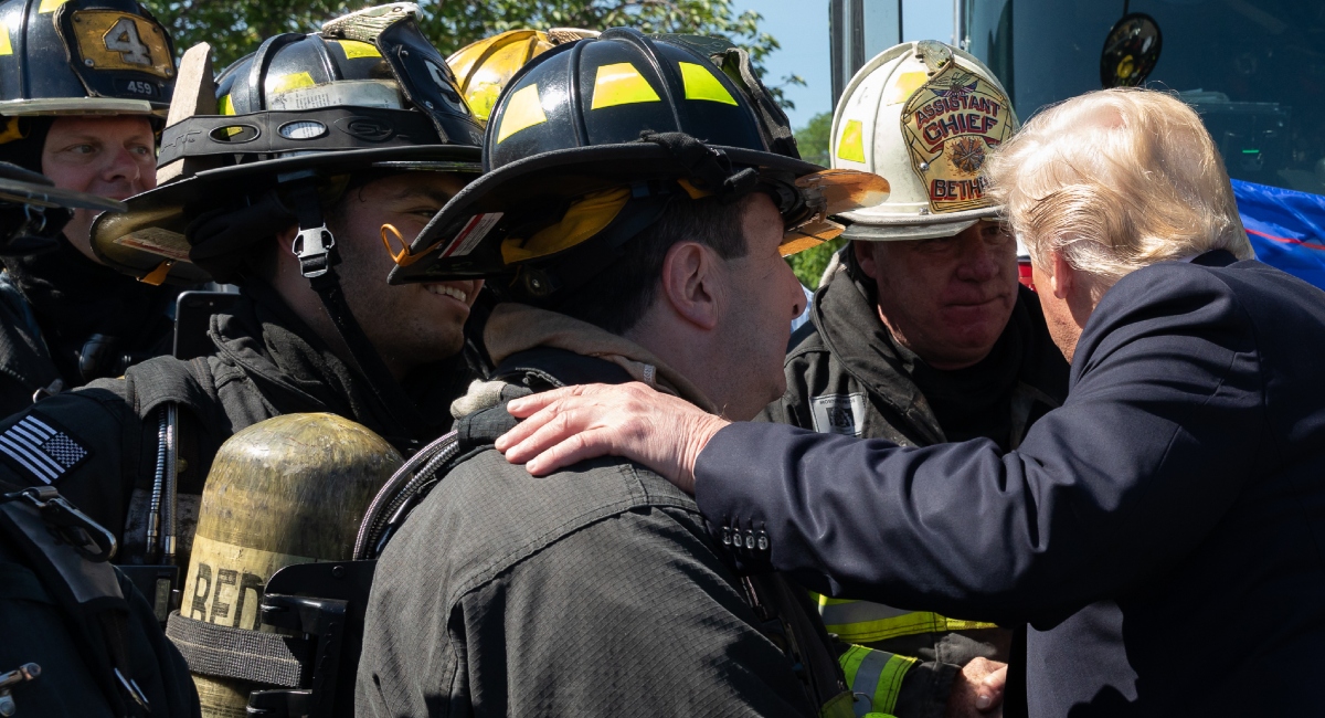 Trump meets with first responders