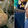 A dummy using a CPAP machine and Joe Biden