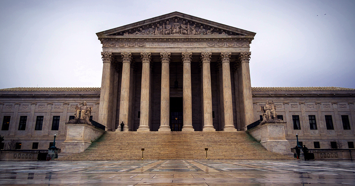 The Supreme Court in overcast weather