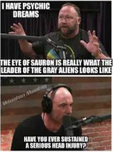 Alex Jones says he has psychic dreams and joe Rogan asks if he's had a head injury